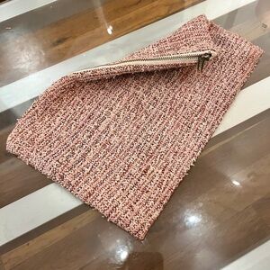 CHANEL Pink Tweed Pouch